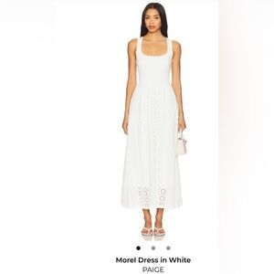 Brand New Paige Eyelet Sleeveless White Maxi Summer  Dress